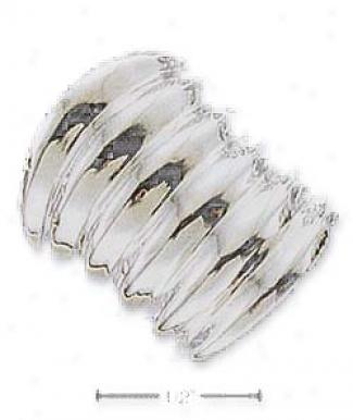 Sterling Silver Strong-flavored Polish Illusion Of 6 Stack Band Ring