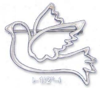 Sterling Silver High Polish Open Design Amity Dove Pin