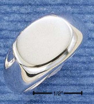 Genuine Silver High Polish Puffed Signet Band Ring