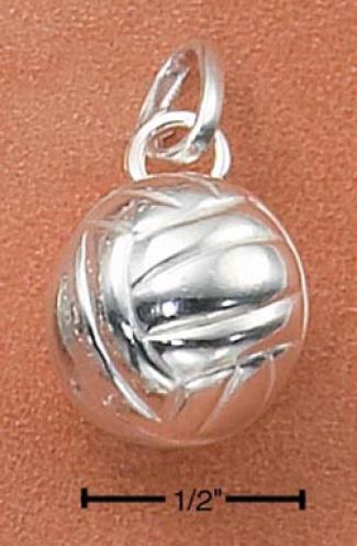 Sterling Silver High Polish Volleyball Charm