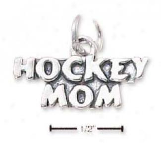 Sterling Silver Hockey Mom Charm