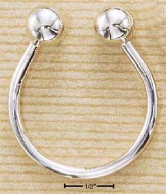Sterling Silver Horseshoe Shaped Key Chain With 8mm Ball