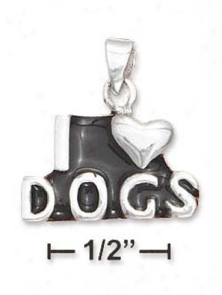 Sterling Silver I Heartt Dogs Pendant