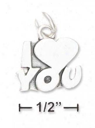 Sterling Silver I Heart You Charm