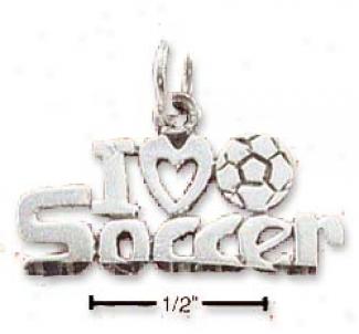 Sterling Silver I Lov Soccer Charm
