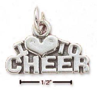 Sterling Silver I Love To Cheer Charm
