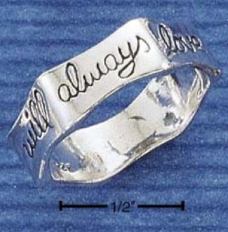 Sterling Silver I Will Always Love You Band Ring