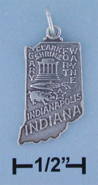 Sterling Silver Indiana State Charm