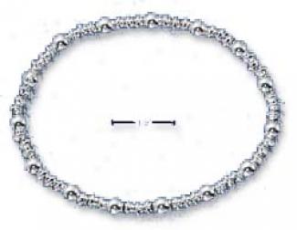 Sterling Silver Italian Strand Etch Bracelet