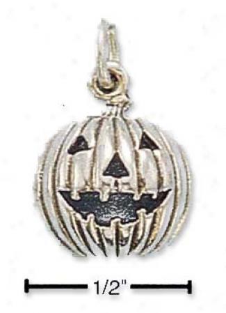 Sterling Soft and clear  Jack-o-lantern Charm