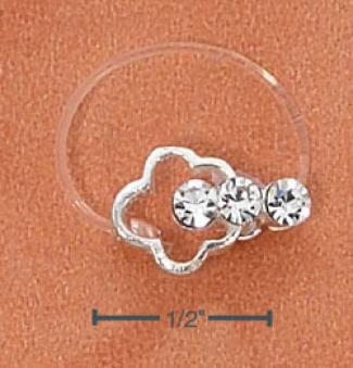 Sterling Silver Jellywire Cloud With 3 Crystals Teo Ring