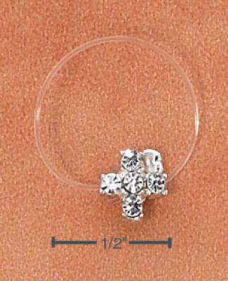 Sterling Silver Jellywire Cross With Cleae Crystals Toe Ring