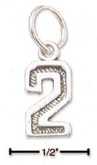 Sterling Silver Jersey Number 2 Charm