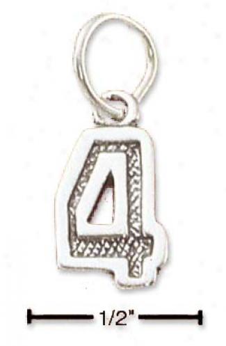 Sterling Silver Jersey Number 4 Charm