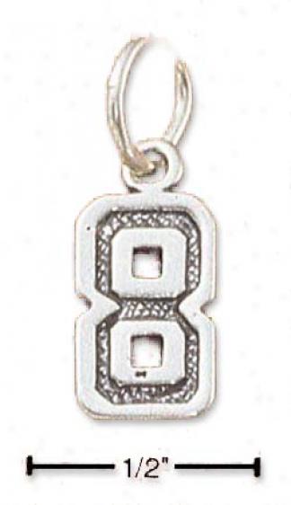 Sterling Silver Jersey Number 8 Charm