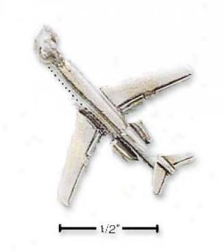 Sterling Soft and clear  Jet Plane Charm