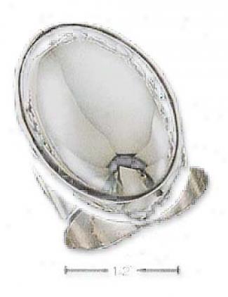 Sterling Silver Jumbo 17x25mm Silver Ring 15mm Tapered Shank