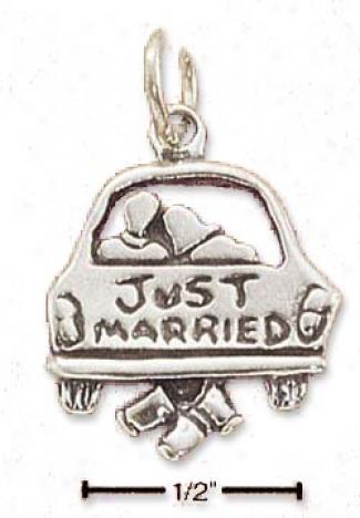 Sterling Silver Just Married Charm