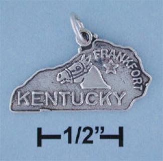 Sterling Silver Kentucky State Charm