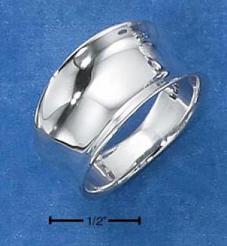 Sterling Silver Ladies High Polish Concave Band Ring