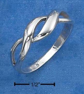 Sterling Silver Ladid Ring With Open Swooshes