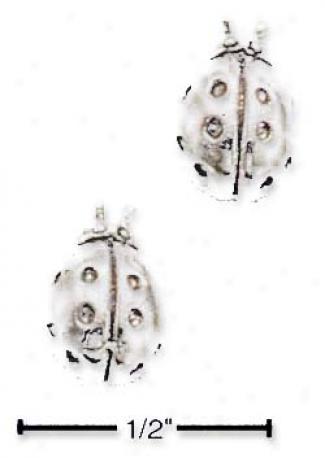 Sterling Silver Ladybug Post Earrings