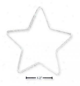 Sterling Silver Large 35mm Star Shape Wire Earrings