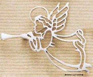 Sterling Silver Large Angel Silhouette Pin