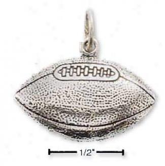 Sterling Silver Large Antiqued Football Charm