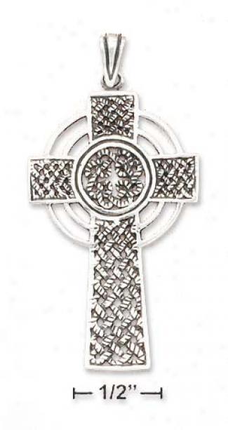 Sterling Silver Large Celtic Cross Charm (approx. 2 Inch)