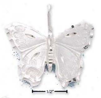 Sterling Silver Large Dc Butterfly Charm