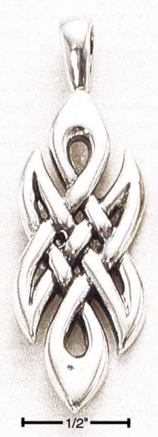 Sterling Silver Large Elongated Celtic Charm