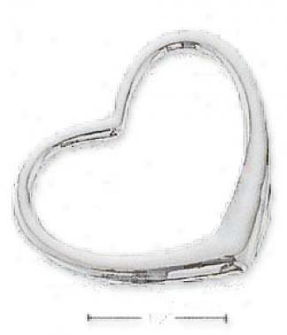 Sterling Silver Large Floating Heart Charm