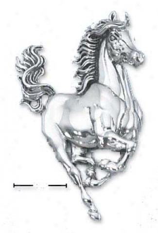 Sterling Silver Large Galloping Horse Pin/pendant