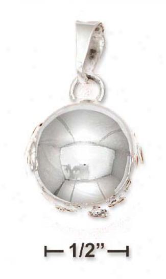 Sterling Silver Large High Polish 20mm Round Chime Charm