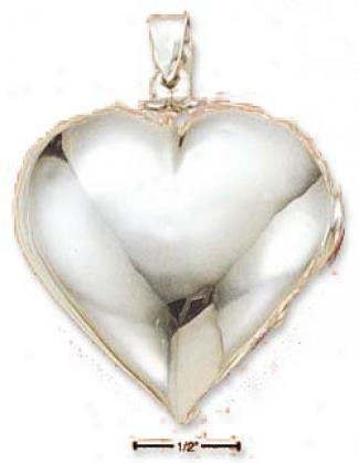 Sterling Silver Large High Polish Heart Pendant