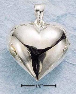 Sterling Silver Large High Polish Puff Heart Charm