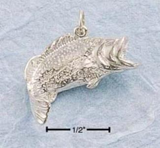 Sterling Silver Large Entrance  Bass Charm