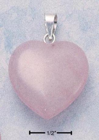 Sterling Silver Large Rose Quartz Heart Pendant