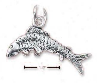 Sterling Silver Leaping Fish Charm