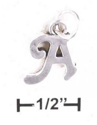 Sterling Silver Letter A Scrolled Charm