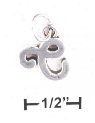 Sterling Gentle Letter C Scrolled Charm