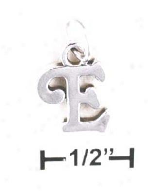 Sterling Silver Letter E Scrolled Charm