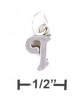 Sterling Silver Letter I Scrolled Charm