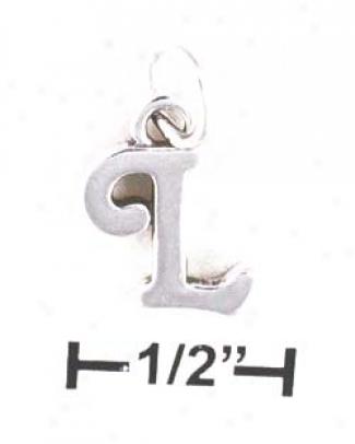 Sterling Silver Epistle L Scrolled Charm