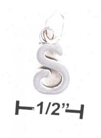 Sterling Silver Letter S Scrolled Charm
