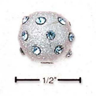 Sterling Silver March Firball Slide Charm (2mm Center Hole)