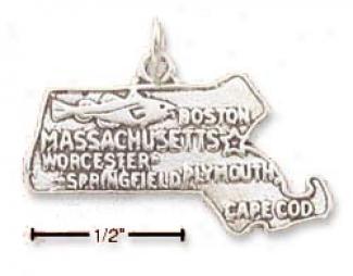 Genuine Silver Massachusetts State Charm