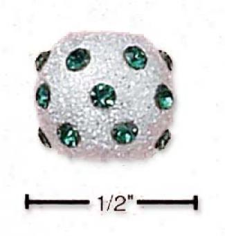 Sterling Silvwr May Fireball Slide Charm (2mm Center Hole)
