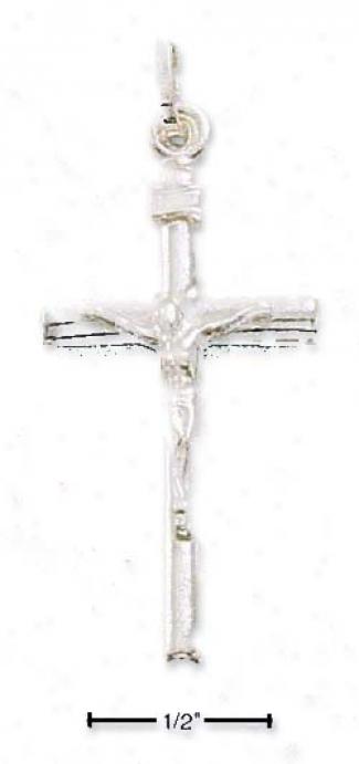 Sterling Silver Medium Italian Fistular Crucifix
